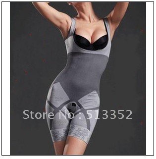 Free shipping   Thin waist hip natural bamboo carbon seamless fat burning body shaping leotard