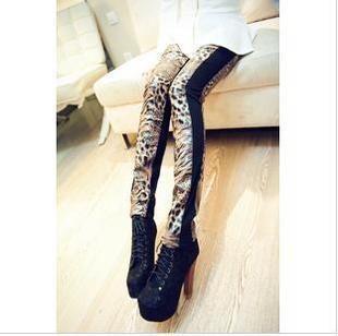 FREE SHIPPING Tiger faux leather thick legging 210