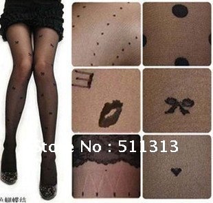 FREE SHIPPING top grade ultrathin multi patterns slimming fashion sexy black pantyhose