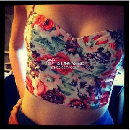 Free shipping Topshop rose print summer spaghetti strap tube top corset 6.12