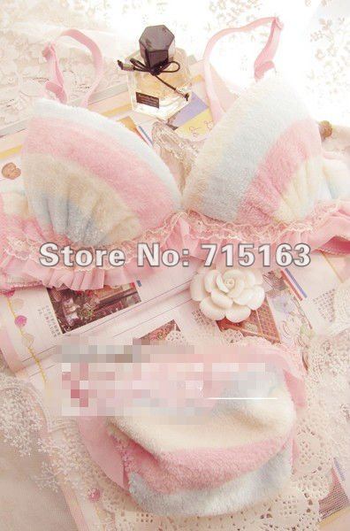 free shipping towel autumn and winter shaggier push up bra underwear set 3 breasted adjustable bra