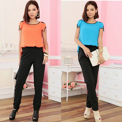 Free shipping two-way jumpsuit for  women fashion trousers plus size 2013 summer clothing Wholesale Qlixiou2397