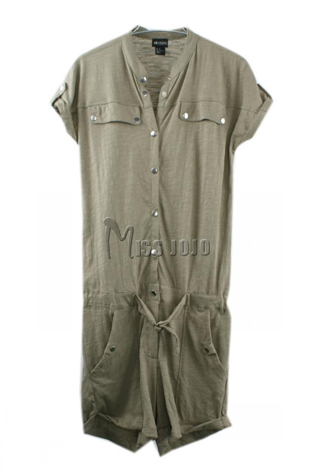 Free Shipping+ Ugly 2012 fashion epaulette metal buckle decoration tooling one piece shorts bodysuit