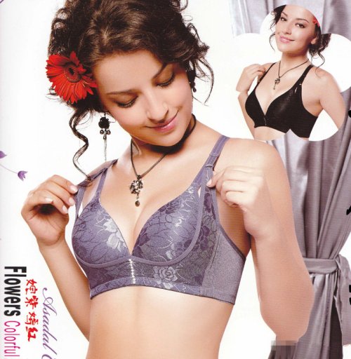 Free shipping Ultra-thin cup the charcoal large size bra gather adjustable polishing fabric  WX-1102