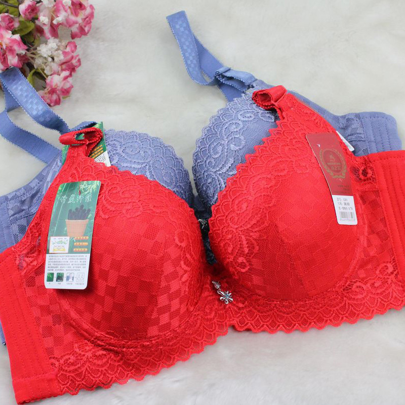 Free shipping Underwear bra female big cup plus size bamboo charcoal health furu bra collect the