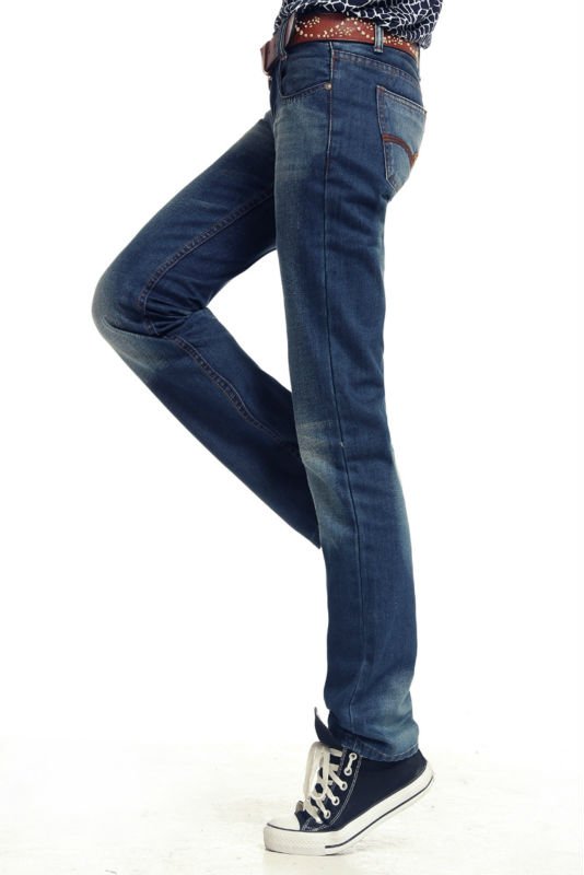 Free Shipping! UniSex Punk Jeans for Women Classic Straight Washed-Out jeans Dark Blue Min Order is 1 Piece 5008