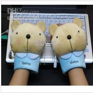 Free shipping+USB plush warm gloves / USB Warmer Gloves / Hand Po / cartoon warmer gloves!20pcs