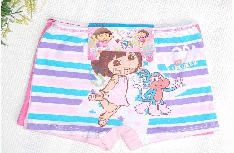 FREE SHIPPING ustyle new arrival,cute cartoon dara girls 100% cotton kids underwear  boxer