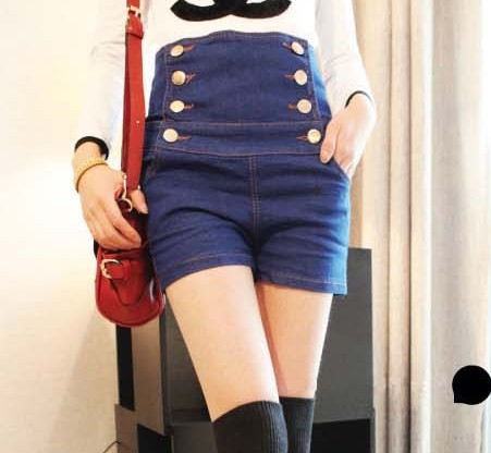 free shipping V150 high waist denim shorts tight shorts