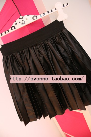 Free Shipping Vcruan book in product pleated small leather skirt