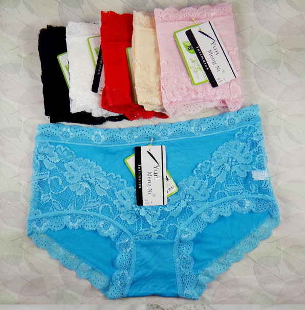 Free shipping Very beautiful lace floral underwear panties briefs lingerie 8pcs/lot 95%bamboo fiber XL