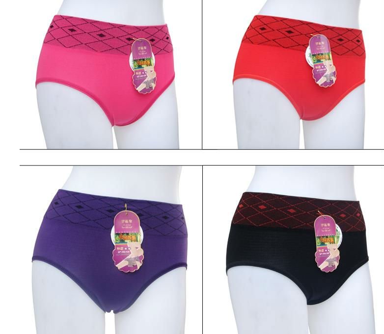 Free shipping via DHL, lady's seamless pants, briefs, organic cotton material, wholesale 60pcs/lot