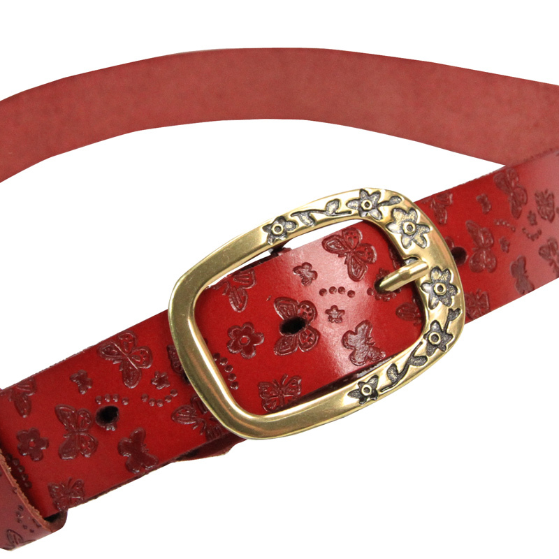 Free Shipping Vintage carved cowhide genuine leather belt women belt all-match strap Women 5