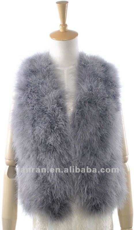 Free shipping VIVI style ladies Turkey feather fur vest YR-375 ~wholesale~retail~OEM~Customized