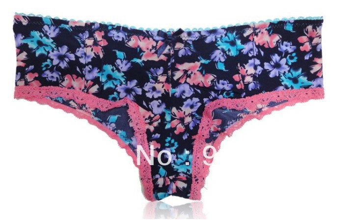 Free shipping VS pink Women Sexy High-grade  lace Floral briefs  mixed colors  32$/10pc