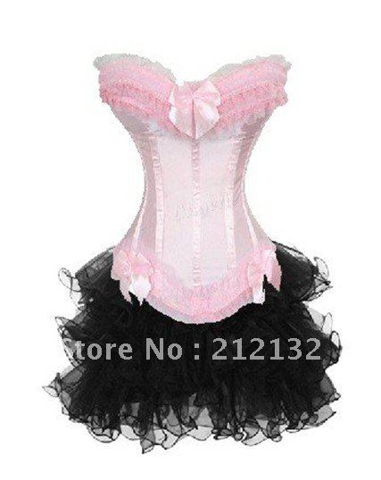 Free Shipping W3301-15-2 Pure Corset with Mini Skirt