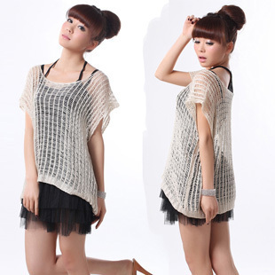 Free shipping W3393 is loose short-sleeve sweater shirt