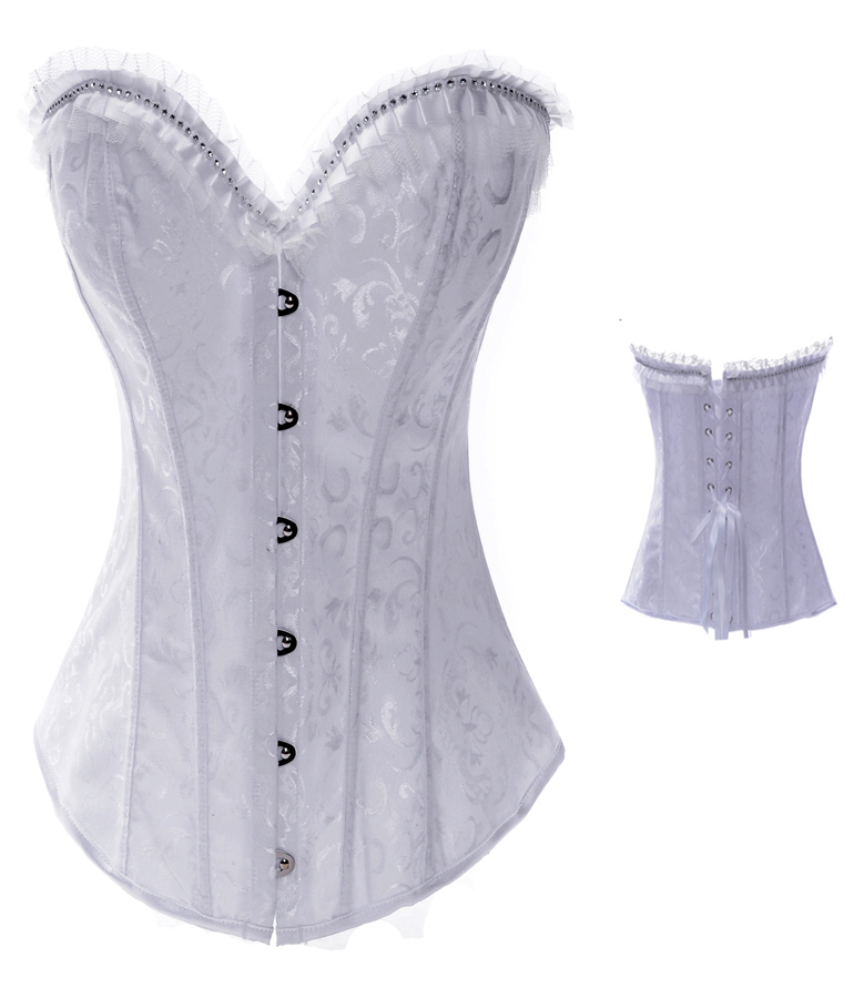 Free shipping White royal shapewear tiebelt diamond corset women's underwear 8937