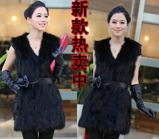 free shipping!whole sale All-match faux fur long vest design autumn and winter vest