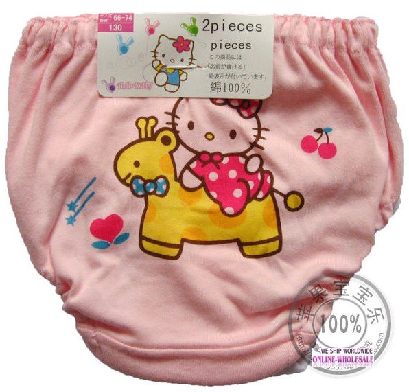 Free shipping Wholesale 100% cotton children underwear,kids underwear for girl,hello kitty underwear,comfortable bread underwear