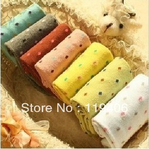 Free Shipping wholesale 100% cotton fashion  Candy dot lovely women and men short socks / sock slippers / female sock