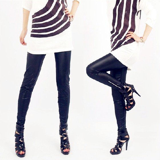 FREE SHIPPING+Wholesale 2012 Fashions Celebrity Style Neon Metallic  Zippers  Leather Leggings/Tights/boots