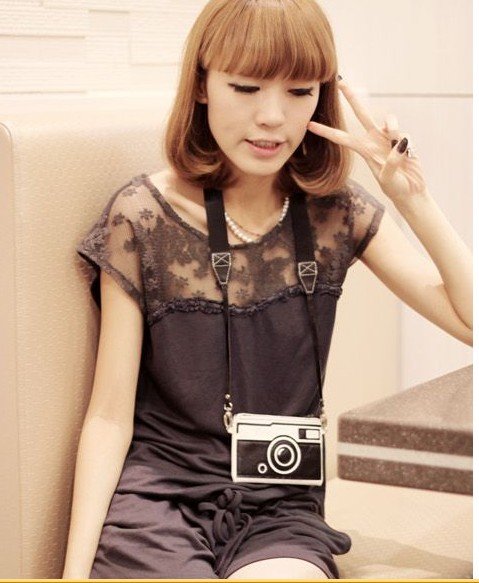 Free Shipping Wholesale 2012 New Fashion Design Lady Womens Black Lace Patch Drawstring Jumpsuits Rompers Summer Shorts