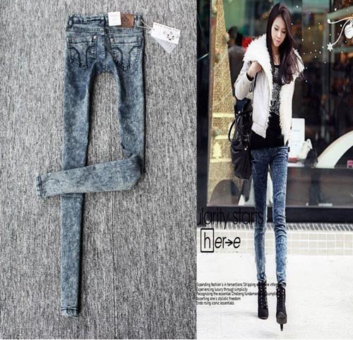 Free Shipping Wholesale 2012 Snowflake Pencil Summer Slim Women Jeans