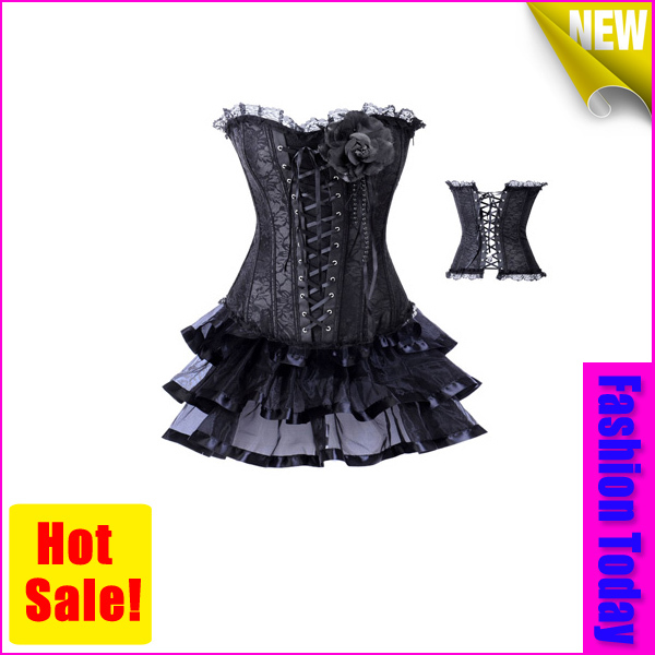 Free Shipping! Wholesale 2013 Black Corset Tutu Dress S M L XL 2XL 4216