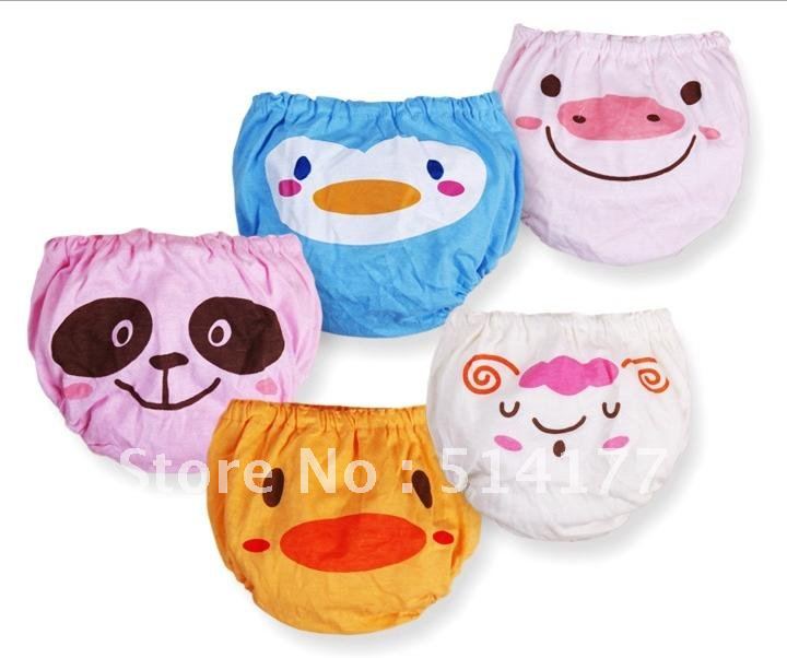 Free shipping Wholesale - 20pcs/lot cotton Cute cartoon style baby underwear bread pants bloomers baby learning bady clothing