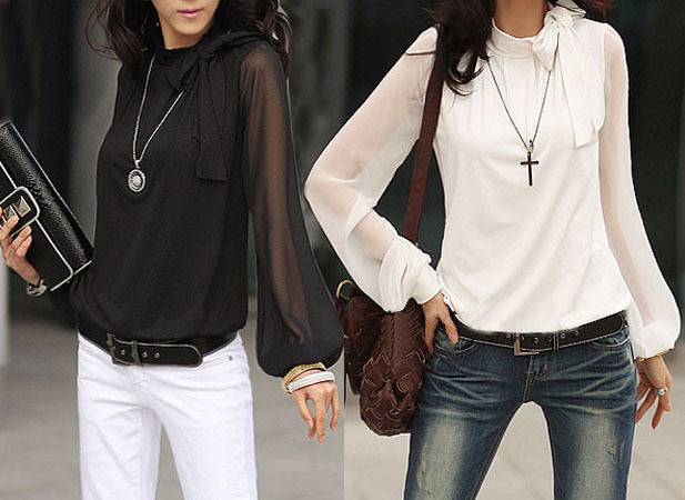 Free Shipping Wholesale 2pcs/lot Hotsale! Wholesale Fashion Chiffon Latern Sleeve Women Shirts, S~4XL, Blouses For Women 2013