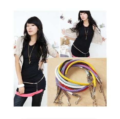 Free Shipping Wholesale 50pcs Mixed Colo Fashion Knitting PU Leather Sexy Casual Costume Strap Cool Chain Belts