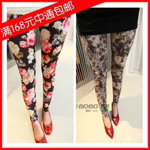 free shipping wholesale 576 all-match leather velvet big fancy slim tight legging