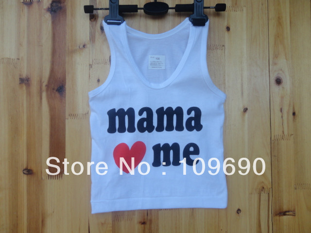 Free shipping! wholesale!5pcs/lot, Mama Love me, korean design kids cotton sleeveless tanks