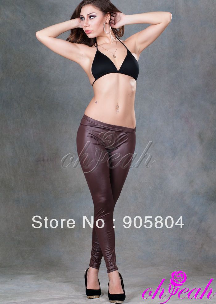 Free shipping wholesale and retail recommend four colors lady pants imitation leather pants pu leggings T2134