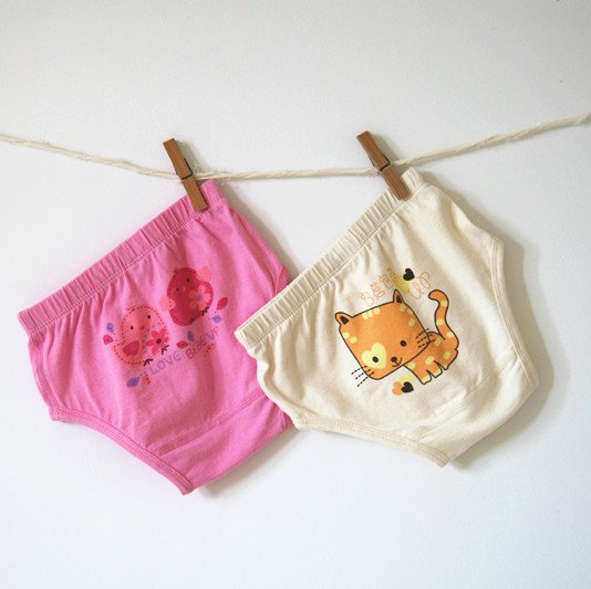 FREE SHIPPING WHOLESALE BABY GIRLS UNDERPANTS KIDS ORGANIC COTTON UNDERWEAR CHILDREN CARTOON BRIEFS 8PCS/LOT