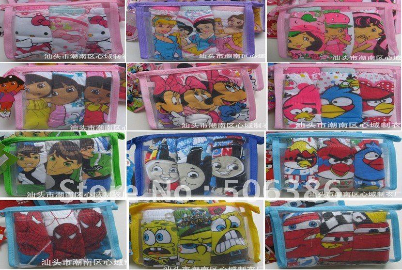 Free shipping Wholesale bay & girls' children underwears,cartoon Underewear,quality cotton Kids Underwear,children's briefs