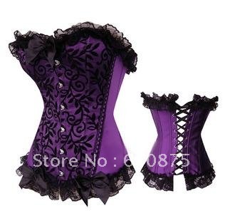 Free shipping +WHOLESALE + cheap purple sexy  lingerie,Elegant design  corset lingerie sexy corset S,M,L,XL,XXL