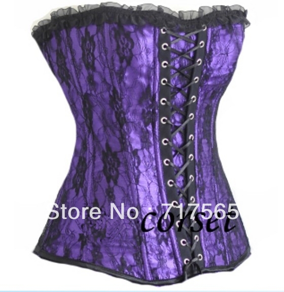 Free shipping!! Wholesale corset purple Sexy costumes sexy bustier burlesque ladies corset served fashion corset