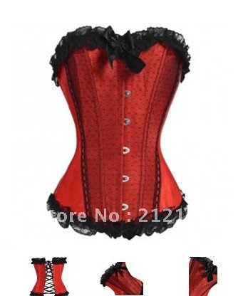 Free Shipping Wholesale Corset Sexy corset Overbust Corset Sexy Busiter Sexy Lingerie S-2XL (W1004-3)