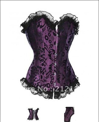 Free Shipping Wholesale Corset Sexy corset Overbust Corset Sexy Busiter Sexy Lingerie S-2XL (W1012)