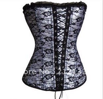 Free Shipping Wholesale Corset Sexy corset Overbust Corset Sexy Busiter Sexy Lingerie S-2XL (W1025-5)