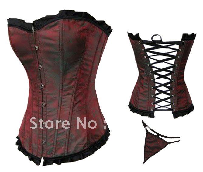 Free Shipping Wholesale Corset Sexy corset Overbust Corset Sexy Busiter Sexy Lingerie S-2XL (W1026)