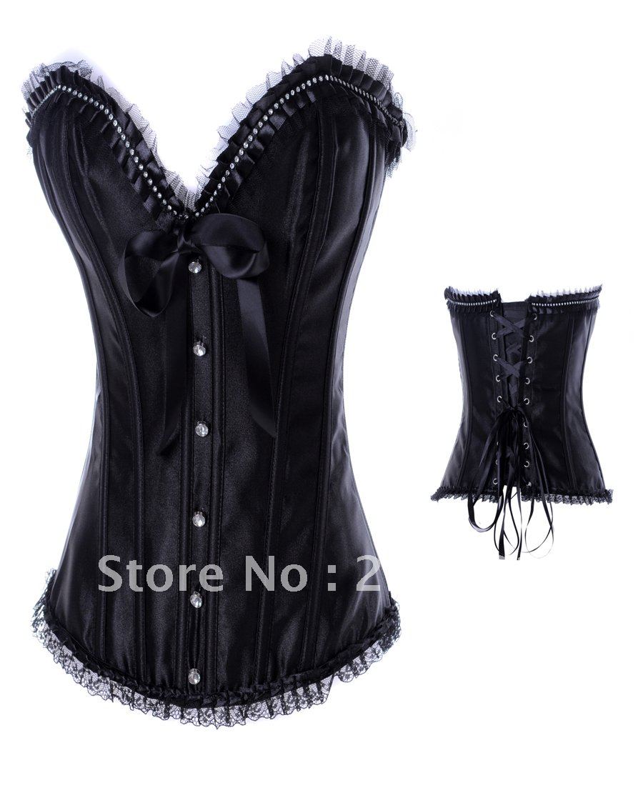 Free Shipping Wholesale Corset Sexy corset Overbust Corset Sexy Busiter Sexy Lingerie S-2XL (W1052-1)