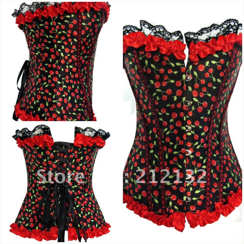 Free Shipping Wholesale Corset Sexy corset Overbust Corset Sexy Busiter Sexy Lingerie S-2XL (W1057)