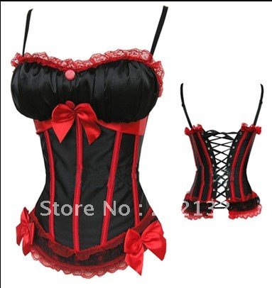 Free Shipping Wholesale Corset Sexy corset Overbust Corset Sexy Busiter Sexy Lingerie S-2XL (W1058-4)