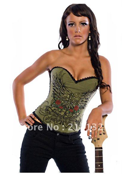 Free Shipping Wholesale Corset Sexy corset Overbust Corset Sexy Busiter Sexy Lingerie S-2XL (W2020-1)