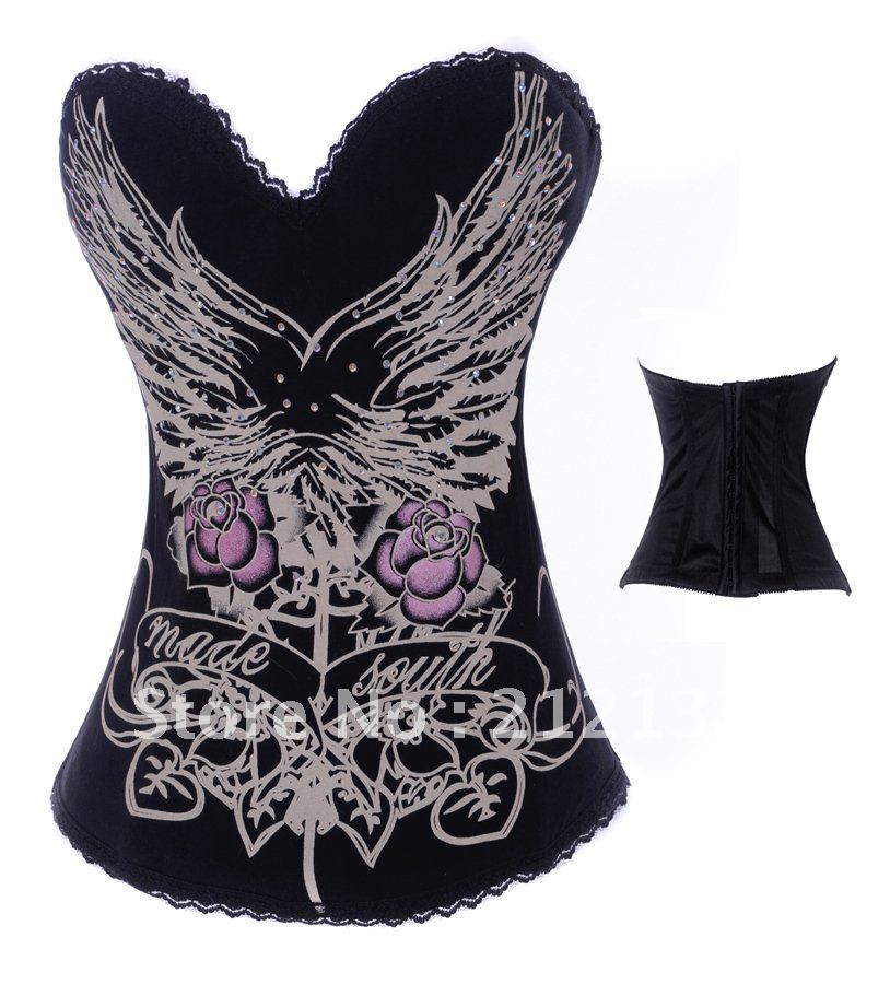 Free Shipping Wholesale Corset Sexy corset Overbust Corset Sexy Busiter Sexy Lingerie S-2XL (W2020-7)