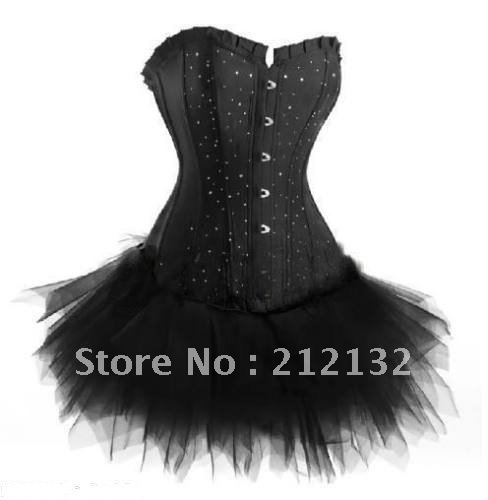 Free Shipping Wholesale Corset Sexy corset Overbust Corset Sexy Busiter Sexy Lingerie S-2XL (W3311-3)