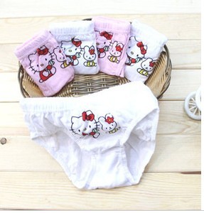 Free Shipping Wholesale Cotton cartoon cats children briefs Lycra cotton Underwears 12 pcs / lot